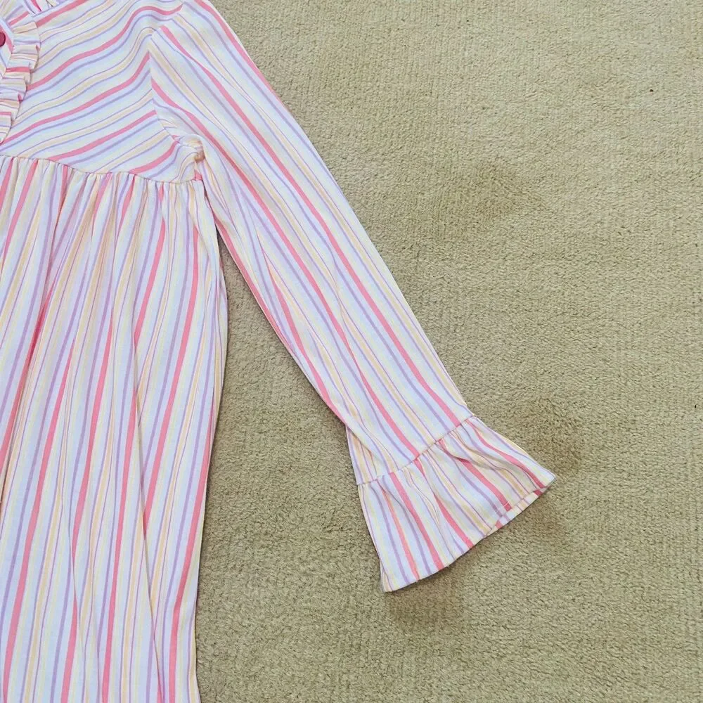 Kit’s Striped Nightie Girls Size M American Girl Pjs Pajama Dress Like Your Doll